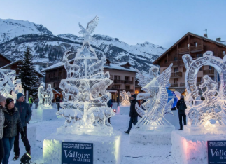 Sculture di ghiaccio a Valloire e Merenda Valsusana